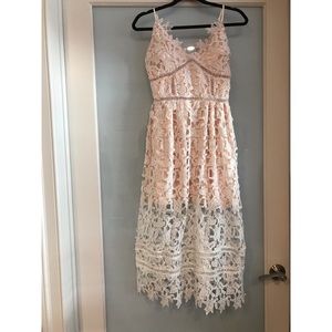 Guipure White/Blush Lace Dress